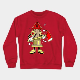 HYDRANT FIRE FIGHTER CARTOON Crewneck Sweatshirt